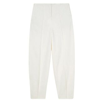 Róhe Broeken, Dames, Beige, M, Katoen, Cropped Barrel Leg Broek