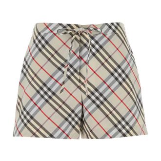 Burberry Short Shorts, female, Multicolor, Size: 2XS Embroidered poplin shorts