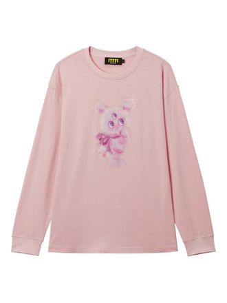Mini Cream graphic long-sleeve T-shirt - Pink