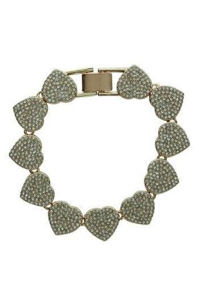 Olivia Welles Icy Heart Bracelet in Gold /Clear at Nordstrom Rack