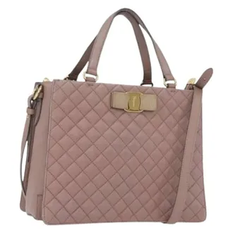 Ferragamo Pre-owned Handbags, female, Purple, Size: ONE SIZE Pre-owned Leather Handbag