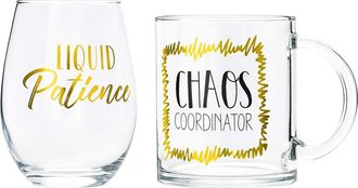 10 Strawberry Street Mothers Day Coffee Mug & Stemless Wine Glass Gift Set