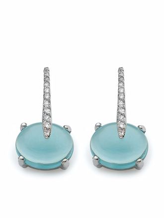 Maviada 18kt white gold Sardinia Short diamond and topaz drop earrings - women - Diamond/18kt White Gold - One Size - Blue