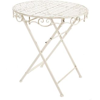 Decorspace Tavolo Emily bianco in acciaio -Consolle 75x36x75
