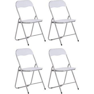 Clp Set De 4 Sillas Plegables Felix Blanco/plateado