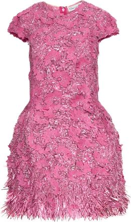 Oscar De La Renta Rafia mini-jurk verfraaid met pailletten - Roze