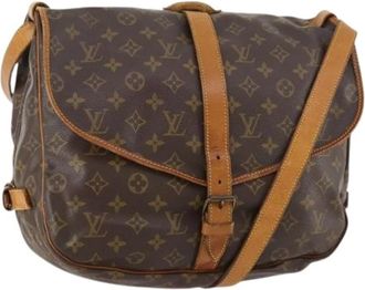 Louis Vuitton Pre-owned Monogram Canvas Schoudertas - Dames - Vintage Schoudertas - Bruin - ONE Size - Leer - Vintage