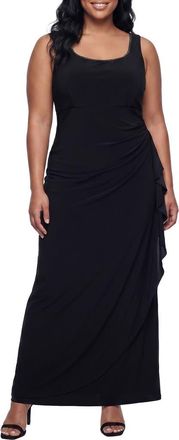 Alex Evenings Empire Waist Matte Jersey Gown with Jacket in Black at Nordstrom, Size 20W