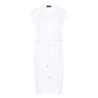 Lorena Antoniazzi Kleedjes, Dames, Wit, 2Xs, Linnen, Midi Jurk