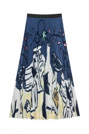 Munthe Womens Charming Skirt In Blue Print