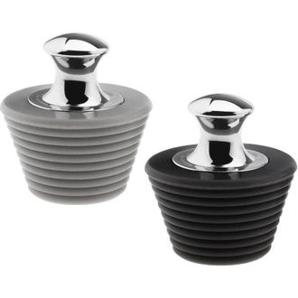 OEM (negro Y Gris) Juego De 2 Tapones De Desag&uuml;e Para Ba&ntilde;era, Tapones De Desag&uuml;e Para Ba&ntilde;o, Lat&oacute;n, Gel De Silicona, Estufa, Accesorios - Crezuo