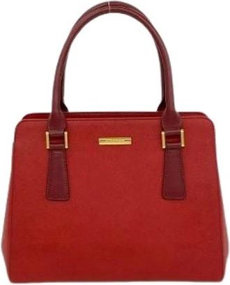 Burberry Pre-owned Handbags, female, Red, Size: ONE SIZE Pre-owned Leather Handbag