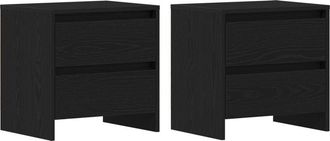 vidaXL Armario de Noche con cajón 2 pcs Roble negro 45 x 34 x 44.5 cm vidaXL