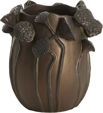 Light & Living Light&living - Vaso De Cer&aacute;mica Lavci Mate Marr&oacute;n Oscuro