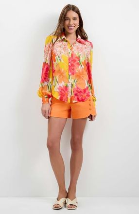 Trina Turk Monte Balloon Sleeve Top in Como at Nordstrom, Size Medium