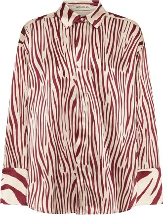 Nicholas Taja oversized button down shirt - women - Silk - 2 - Red