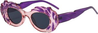 Generic Retro Sunglasses For Women, Punk Sunglasses, Oval Personality Cloud Shape Glasses(Purple)