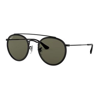 Ray-Ban Double Bridge Gepolariseerde Zonnebril Zwart/Groen - unisex - Zonnebrillen - Zwart - 51 MM - Accessoires