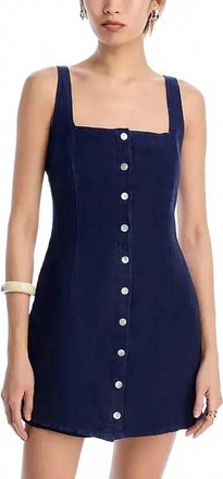 Bella Dahl Square Neck Button Front Mini Dress In Navy