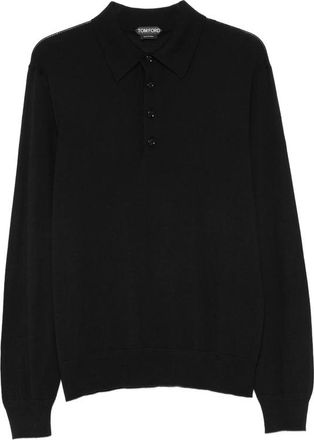Tom Ford Long-sleeve Fine-knit Polo Shirt