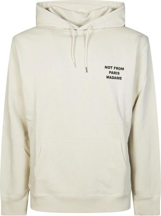 Dr&ocirc;le de Monsieur Slogan Hoodie - Heren - Hoodies - Beige - XL - Katoen - Hoodies & sweatvesten
