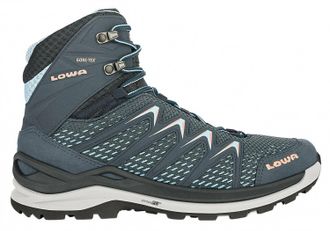 Lowa Womens Innox Pro Gtx Mid Hiking Boots In Blue/salmon