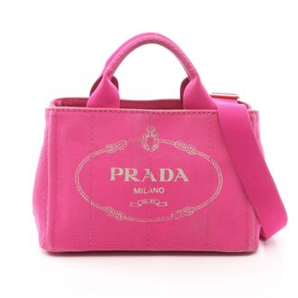 Prada Pink Canvas Handbag Tote Bag (Pre-Owned)