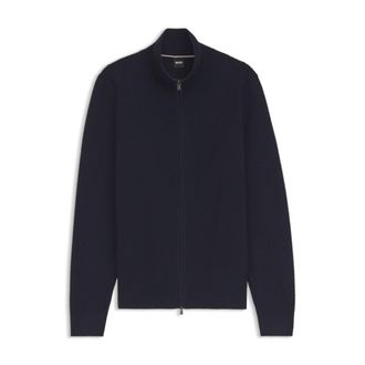 BOSS Cotton cardigan with diagonal structure