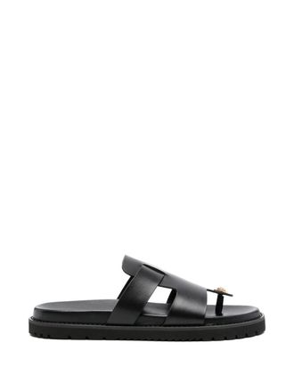 Versace Black Silk and Nylon Sandals