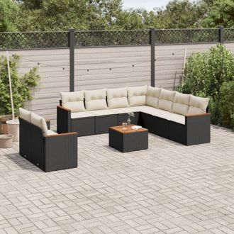 vidaXL Juego De Comedor Para Jard&iacute;n 7 Piezas Negro Vidaxl