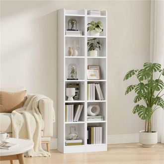 Yaheetech Yaheetech Estanter&iacute;a Para Libros De 7 Niveles Con Compartimento Abierto Estantes Ajustables Librer&iacute;a De Madera Para Oficina Estudio