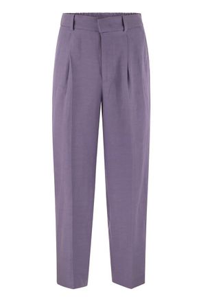 Pantaloni Torino Daisy - Viscose And Linen Trousers