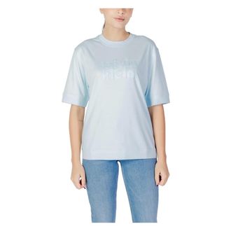 Calvin Klein Jeans T-Shirts, female, Blue, Size: XS Oversized Boyfrie T-shirt