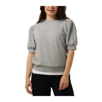 Minus Mika Sweat Dames Sweater Lichtgrijs - Dames - Ronde hals truien - Grijs - XS - Katoen - Truien & Vesten