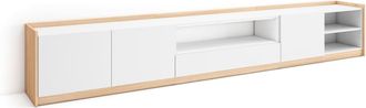 Skraut Home Mueble tv efecto madera blanco y roble 310x37x50cm