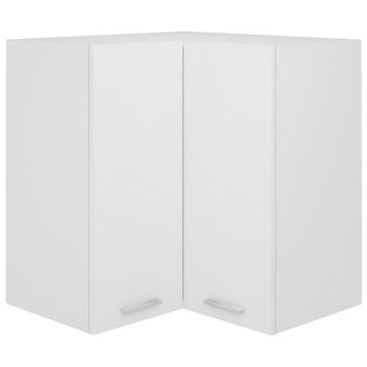 Berkfield Home Hanging Corner Cabinet White 57x57x60 cm Engineered Wood | Size: 57 x 57 x 60 cm