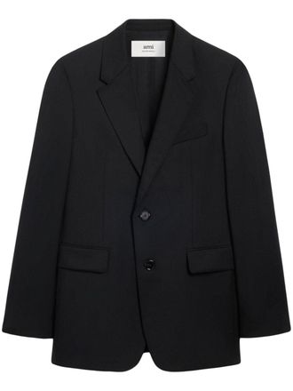 Ami single-breasted virgin wool blazer - Black