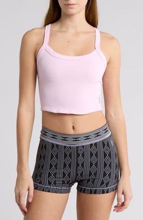 Free People FP Movement All Clear Rib Crop Camisole in Powder Pink at Nordstrom Rack, Size X-Large