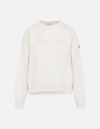 Moncler Womens Womens Cotton Sweatshirt White - Size: 10/8
