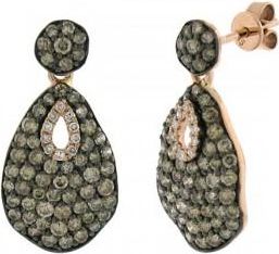 Allurez 1.80ct 14k Rose Gold White & Champagne Diamond Earrings