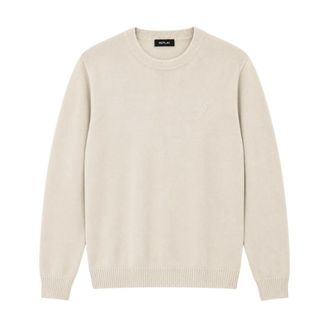 Replay Jersey de cuello redondo de corte recto - Knitwear - Hombre - Beige - L