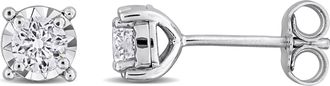Mimi & Max Lab Grown Diamond Stud Earrings Sterling Silver 1/4 to 1ct TDW