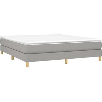 vidaXL Vidaxl - Cama Box Spring Con Colch&oacute;n Tela Gris Claro 160x200 Cm