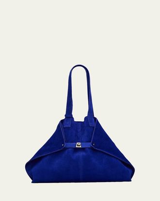 Akris Ai Medium Suede Shoulder Bag