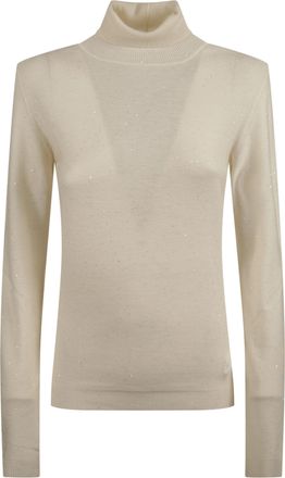 Fabiana Filippi Slim Fit Speckled Wool Turtleneck Sweater
