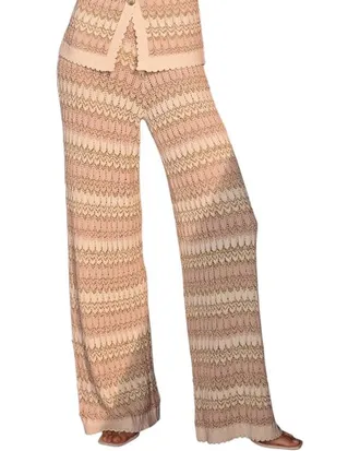 Mint Velvet Striped Knit Trousers in Neutral at Nordstrom, Size X-Large