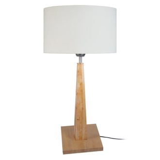 Tosel Lampe &agrave; table madera Alt.57cm natural Pantalla: &eacute;cru