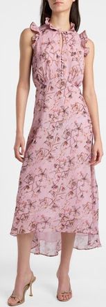 Santorelli Sasha High-low Dress in Floral Georgette in Sweet Pink at Nordstrom, Size 16