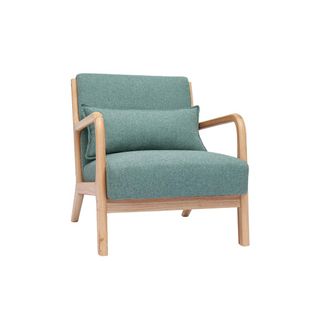 Miliboo Miliboo - Sill&oacute;n N&oacute;rdico De Tejido Verde Gris&aacute;ceo Y Madera Clara Maciza Derry