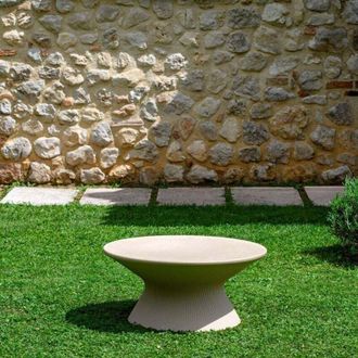 Plust Mesita Baja Redonda Dise&ntilde;o Moderno Terraza Jard&iacute;n Fade T1-c Color: Beige